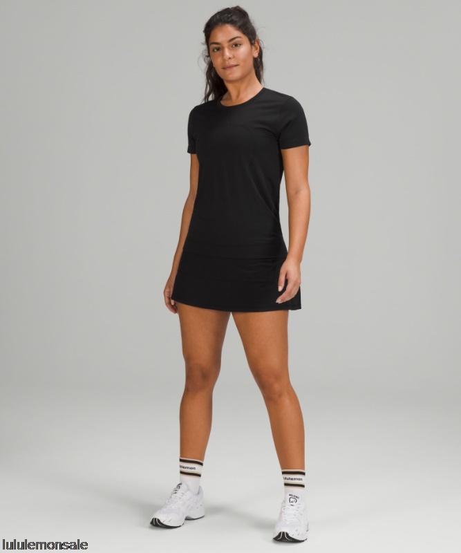 Lululemon Damen DELULU395 | Schwarz Pace Rival Mittelhoher Rock Lang